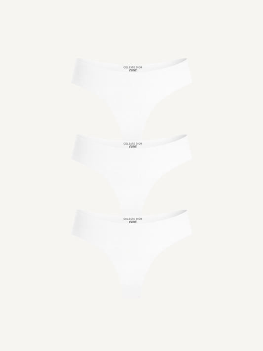 3-Pack Seamless Thong White