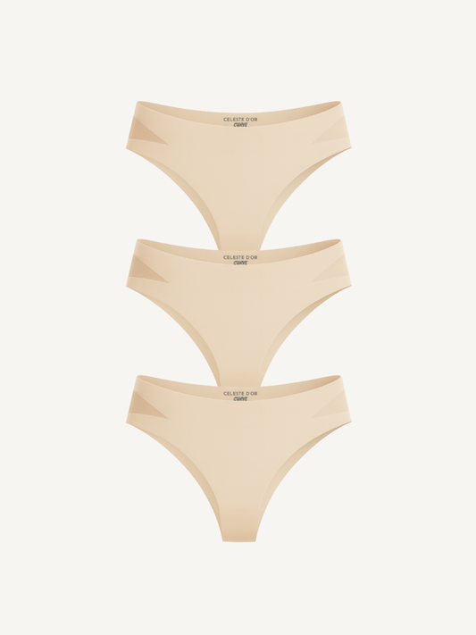3-Pack Seamless Knickers with Mesh Detail Skin