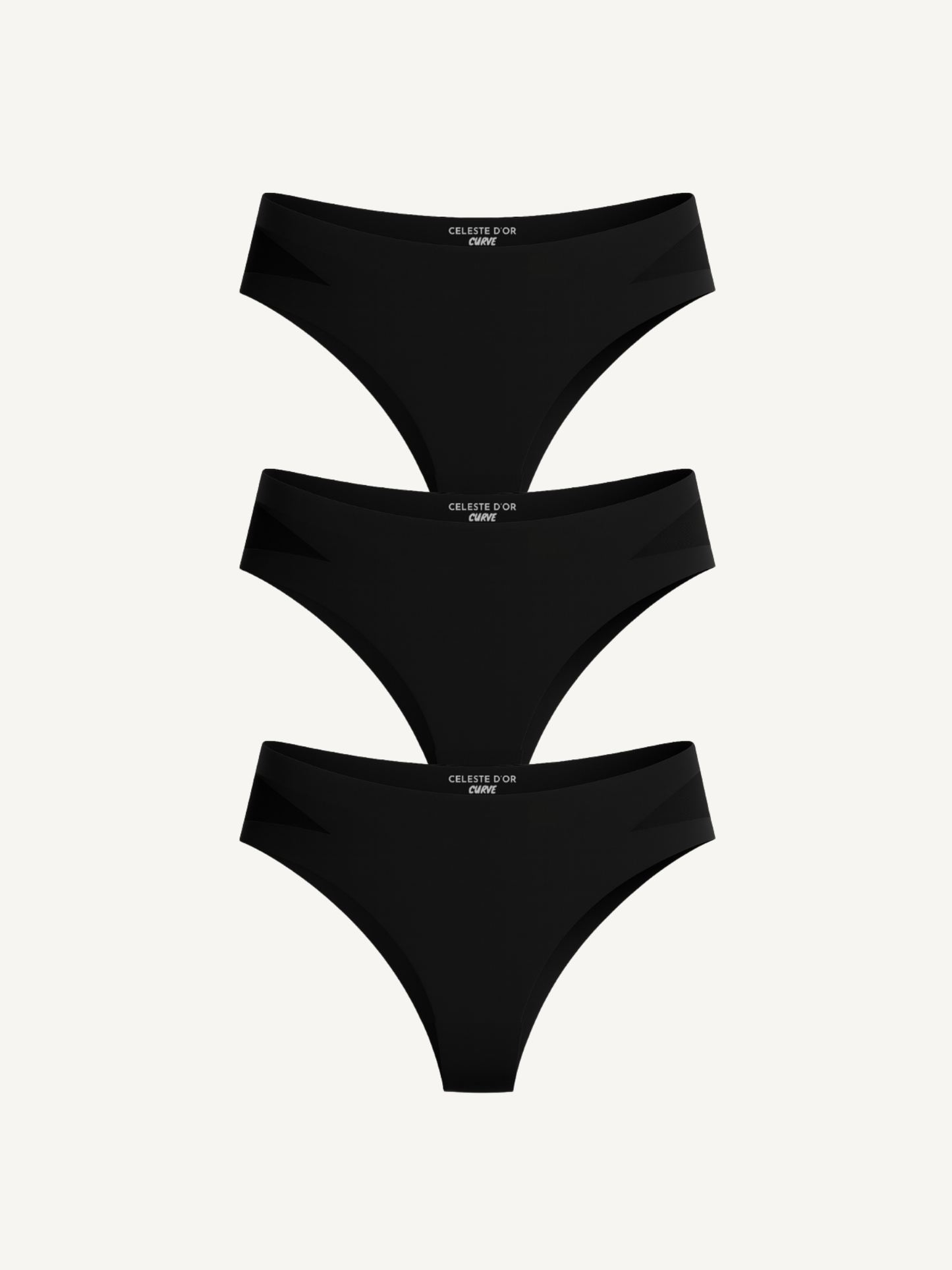 3-Pack Seamless Knickers with Mesh Detail Black