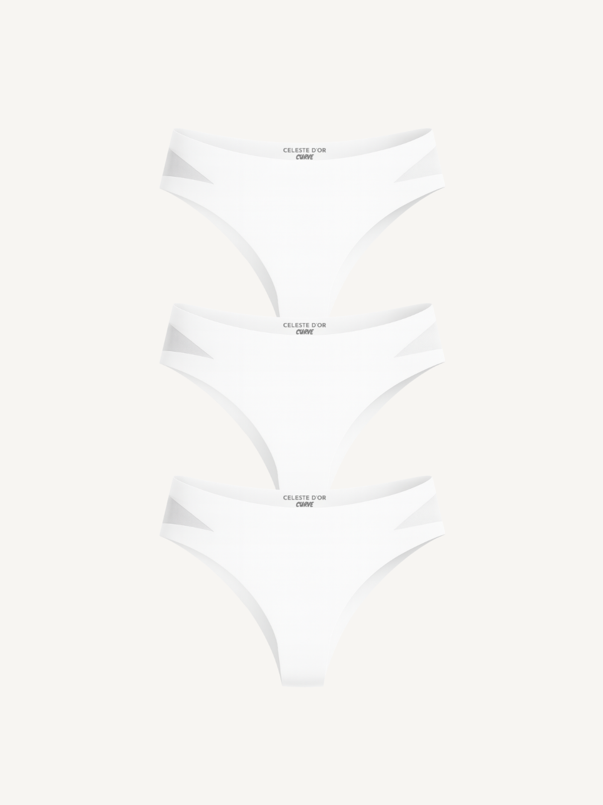 3-Pack Seamless Knickers with Mesh Detail White