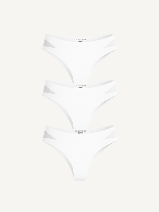 3-Pack Seamless Knickers with Mesh Detail White
