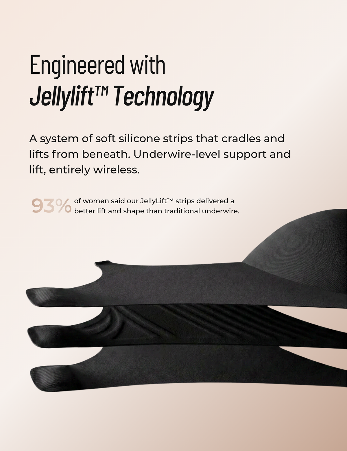 Deep V Push-Up Seamless Wireless Jelly Bra