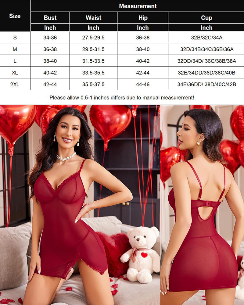 Elf Lace Mesh Side Slit Chemise