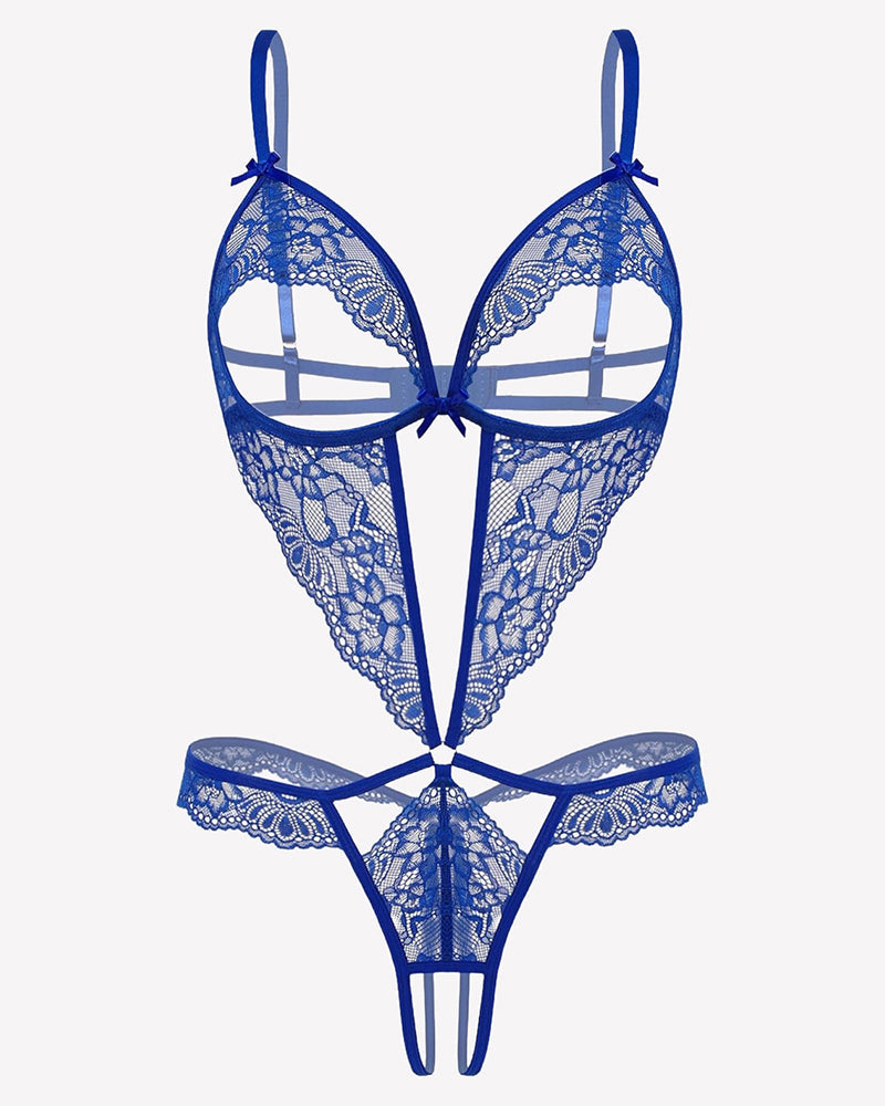 Lace Bodysuit Deep V Teddy Lingerie