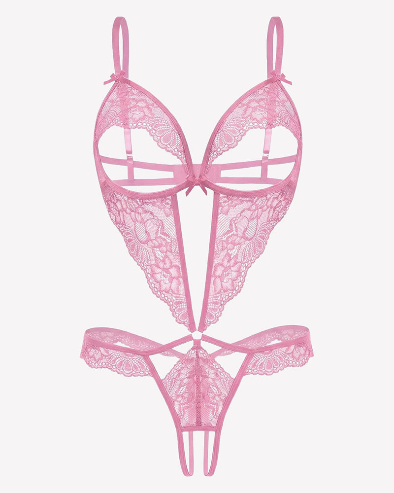 Lace Bodysuit Deep V Teddy Lingerie
