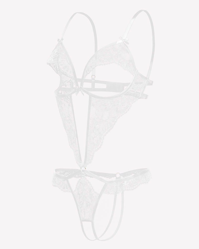 Lace Bodysuit Deep V Teddy Lingerie