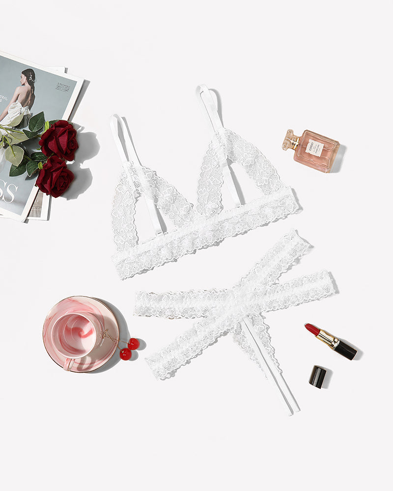 Cutout Matching Wireless Bra and Panty Sets