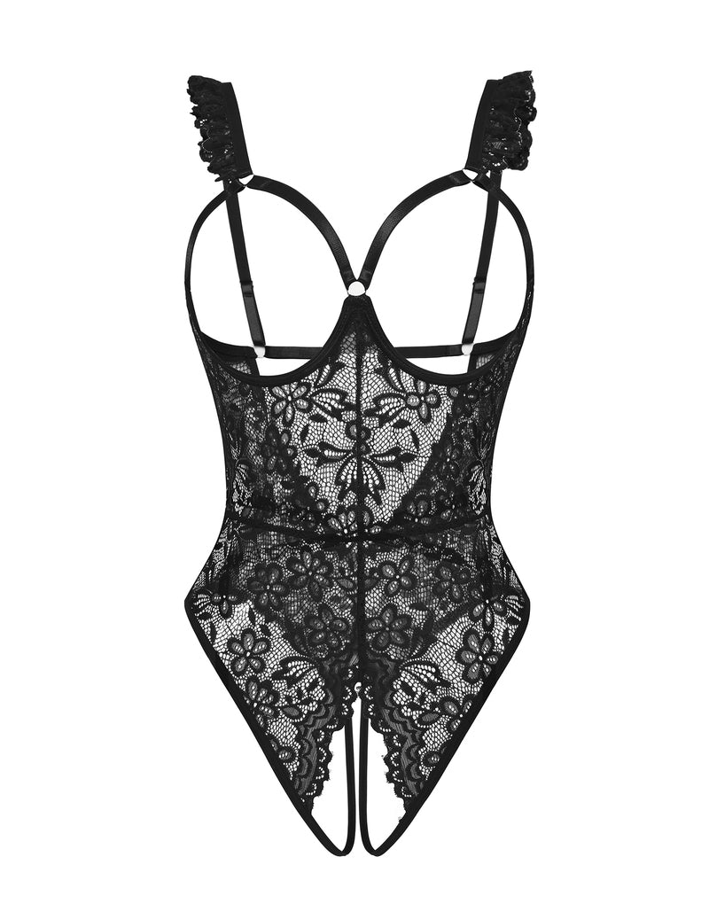 Lace Garter Teddy Bodysuit with Underwire