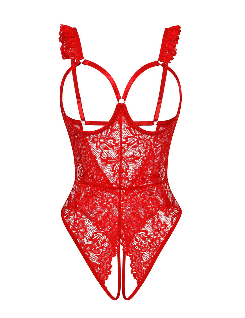 Lace Garter Teddy Bodysuit with Underwire