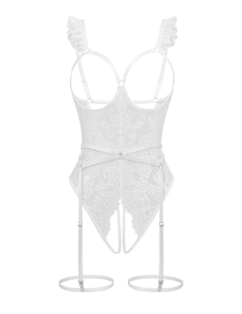 Lace Garter Teddy Bodysuit with Underwire
