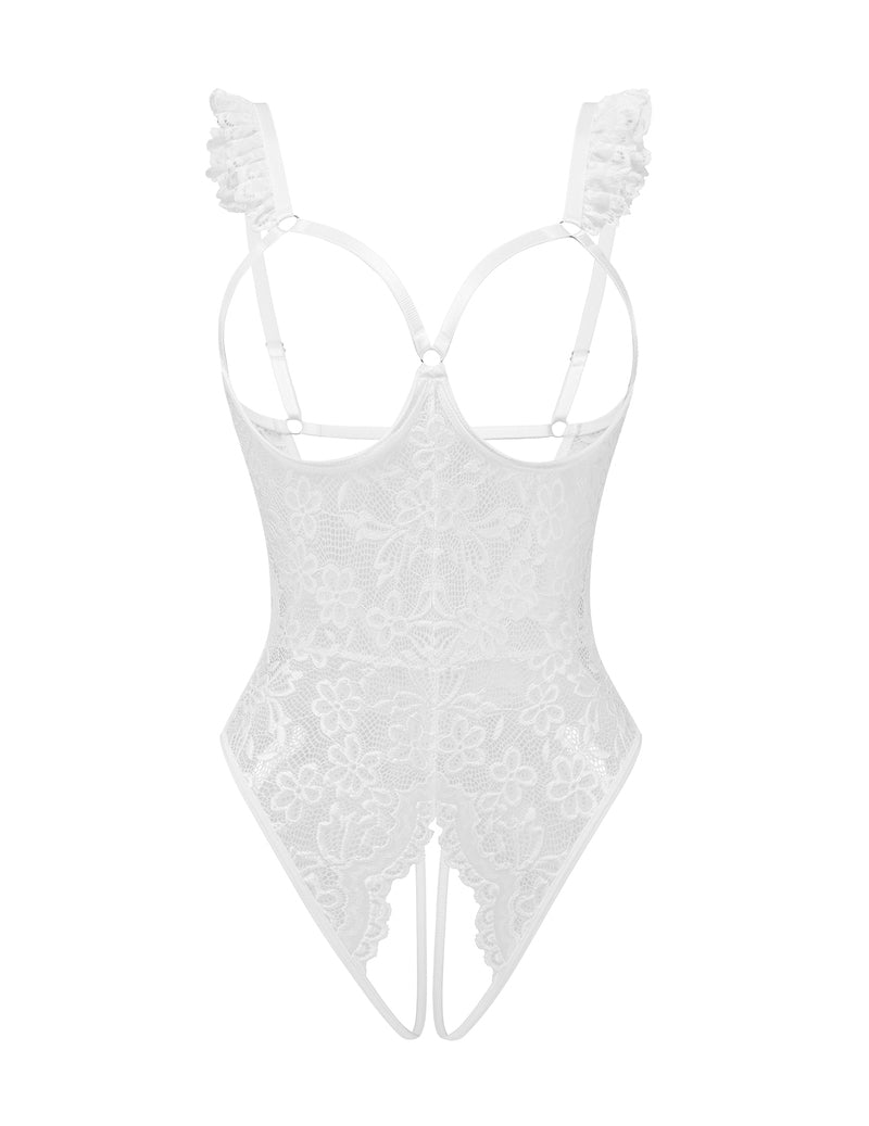 Lace Garter Teddy Bodysuit with Underwire