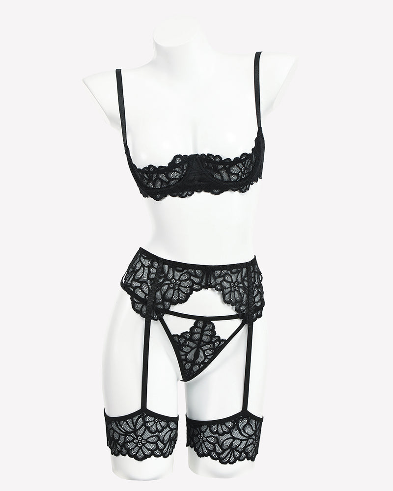 Lace Lingerie Set with Garter Belt