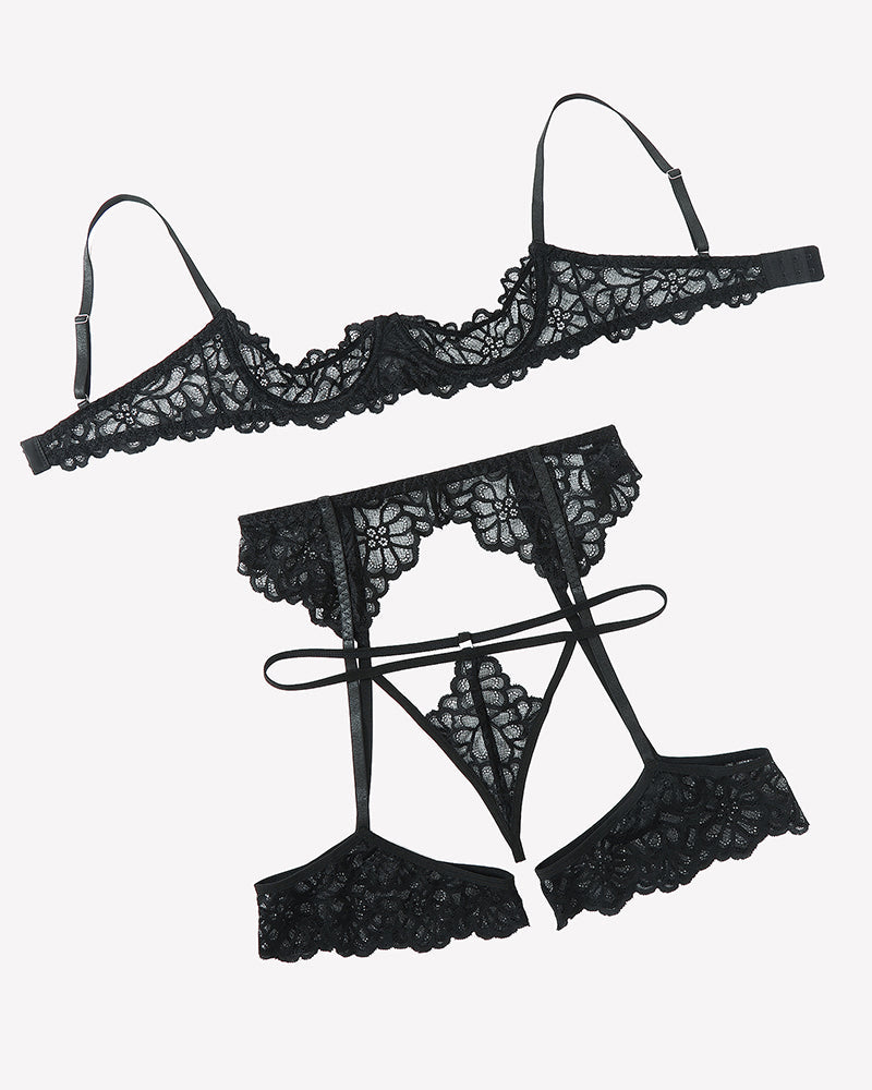 Lace Lingerie Set with Garter Belt