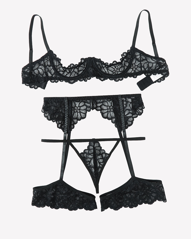 Lace Lingerie Set with Garter Belt