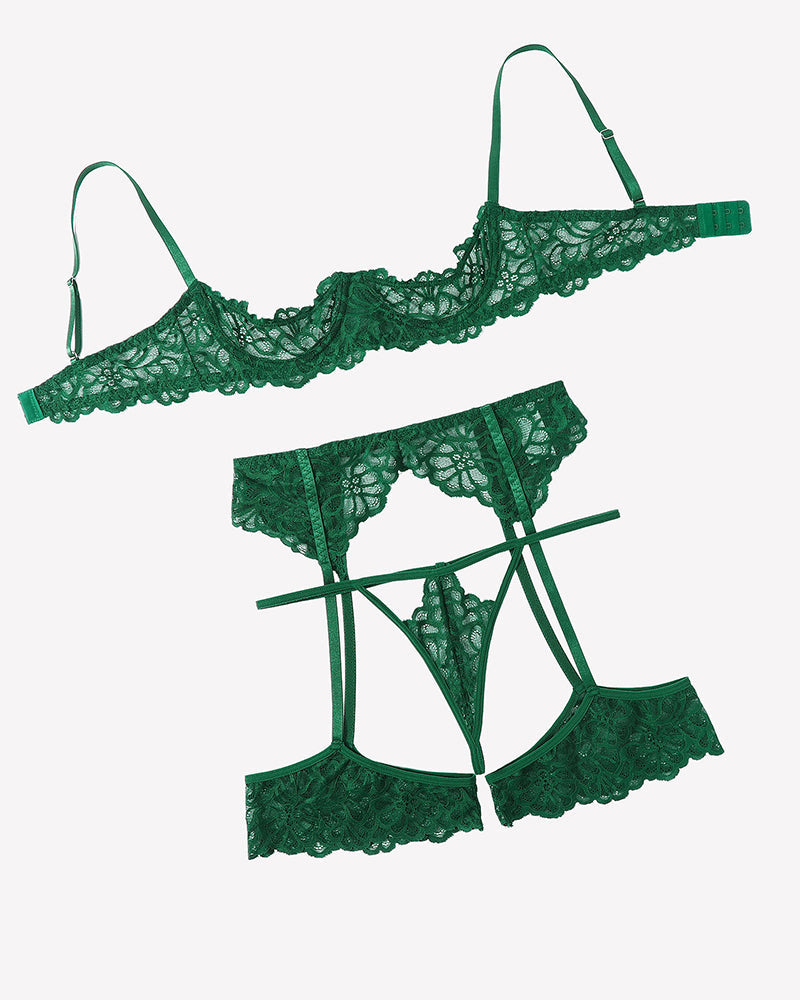 Lace Lingerie Set with Garter Belt