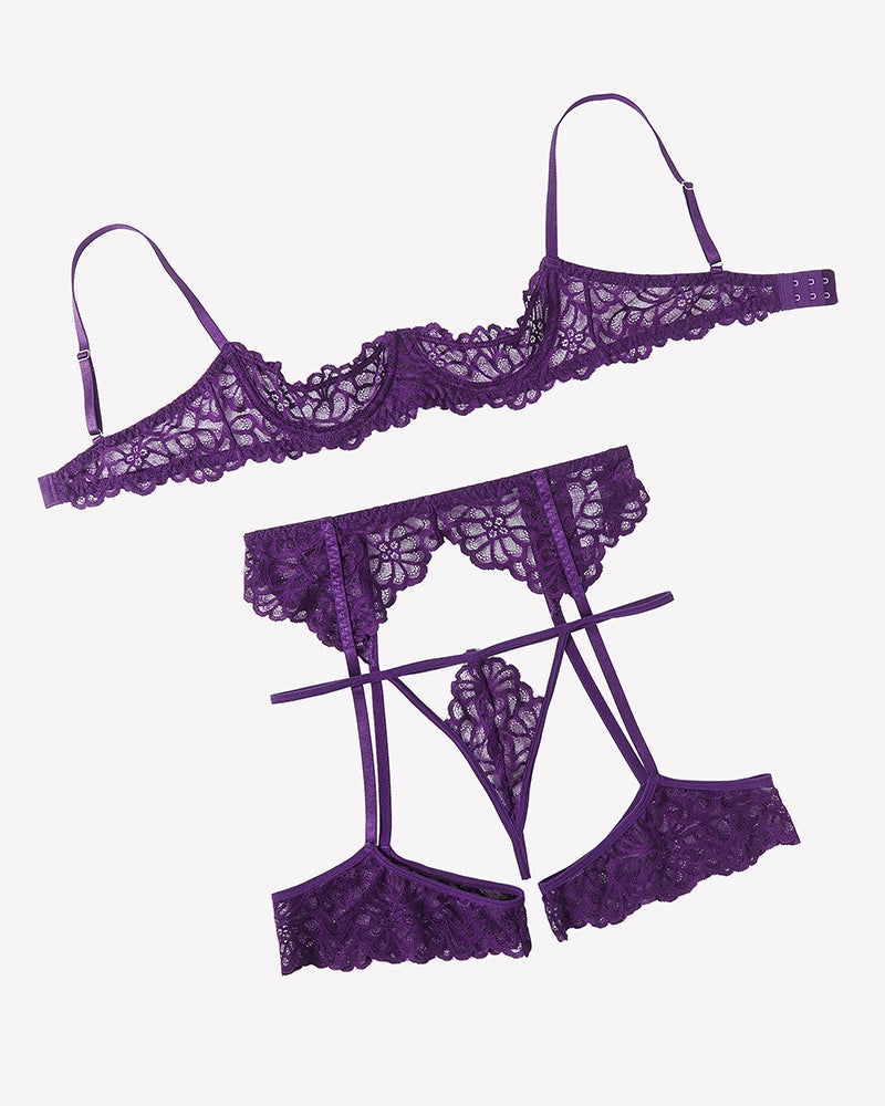 Lace Lingerie Set with Garter Belt
