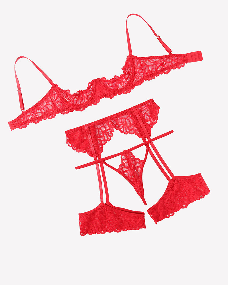 Lace Lingerie Set with Garter Belt
