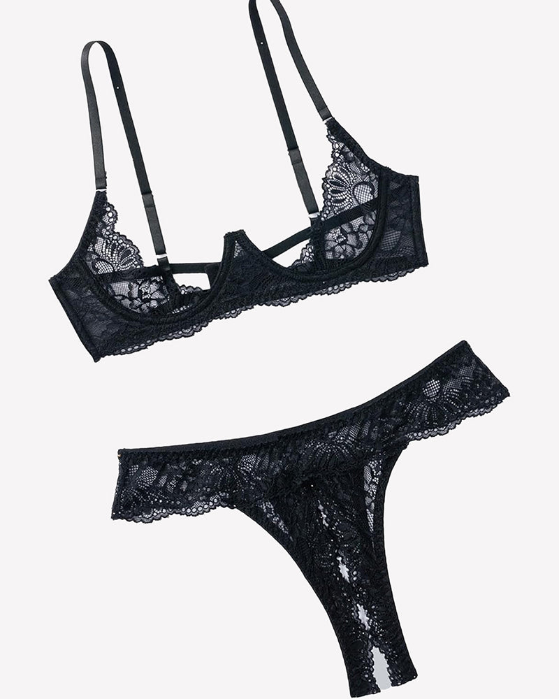 Underwire Push Up Lace Lingerie Set Bra and Panty Set
