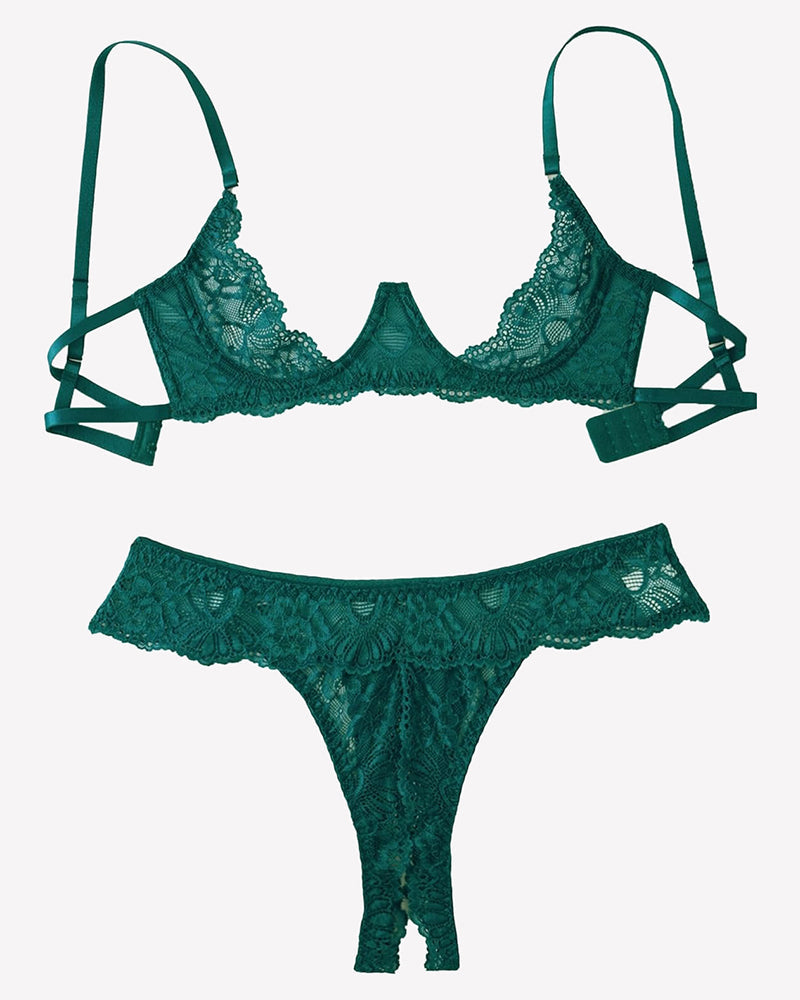 Underwire Push Up Lace Lingerie Set Bra and Panty Set