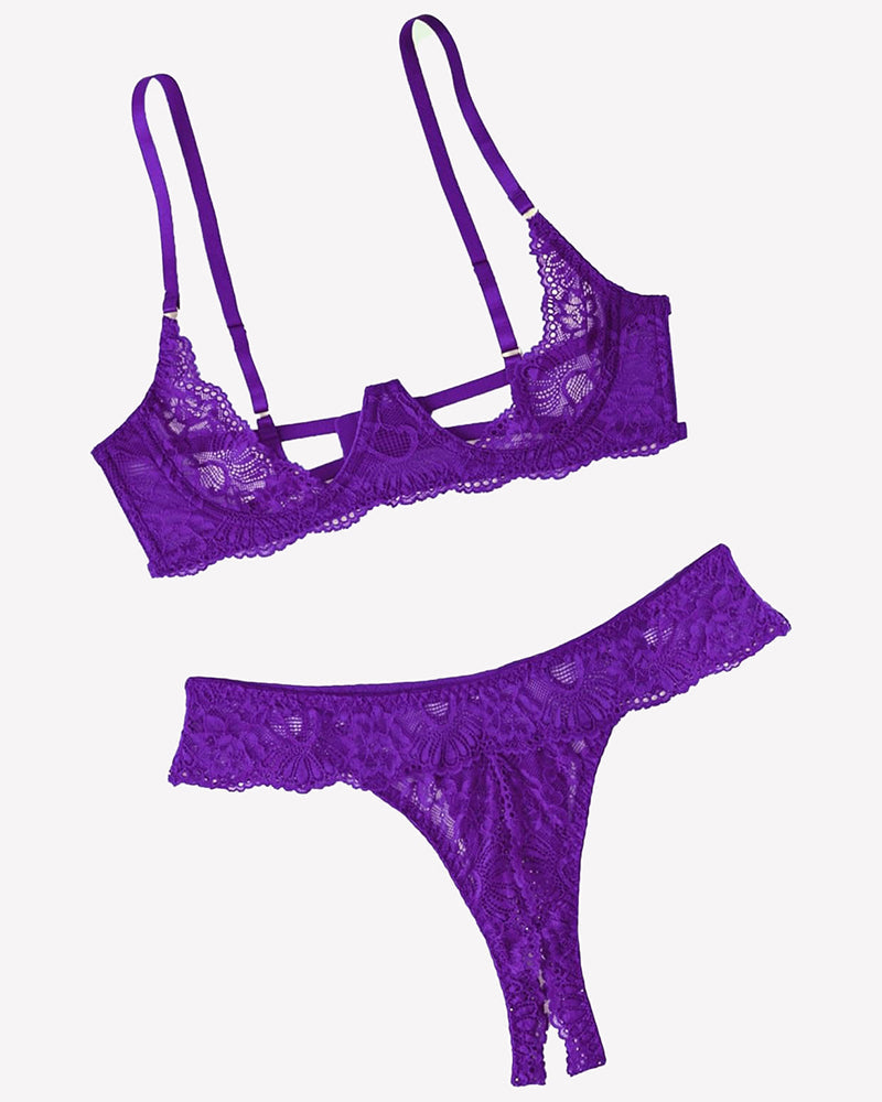 Underwire Push Up Lace Lingerie Set Bra and Panty Set