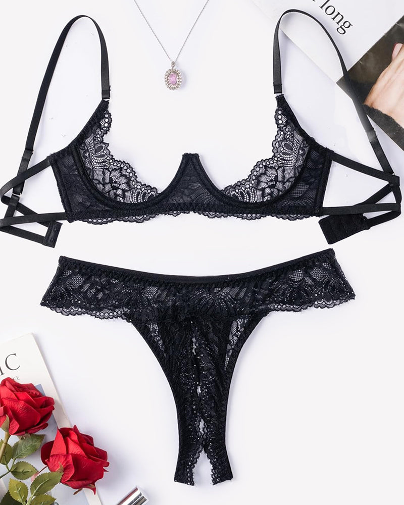 Underwire Push Up Lace Lingerie Set Bra and Panty Set