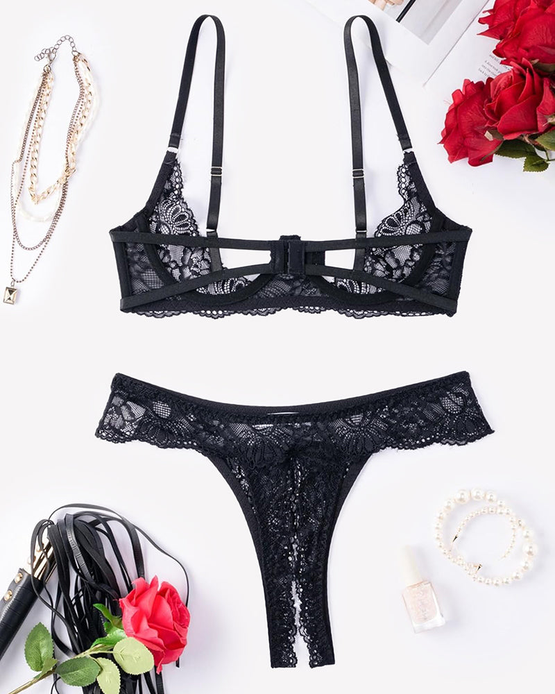 Underwire Push Up Lace Lingerie Set Bra and Panty Set
