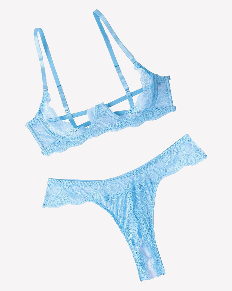 Underwire Push Up Lace Lingerie Set Bra and Panty Set