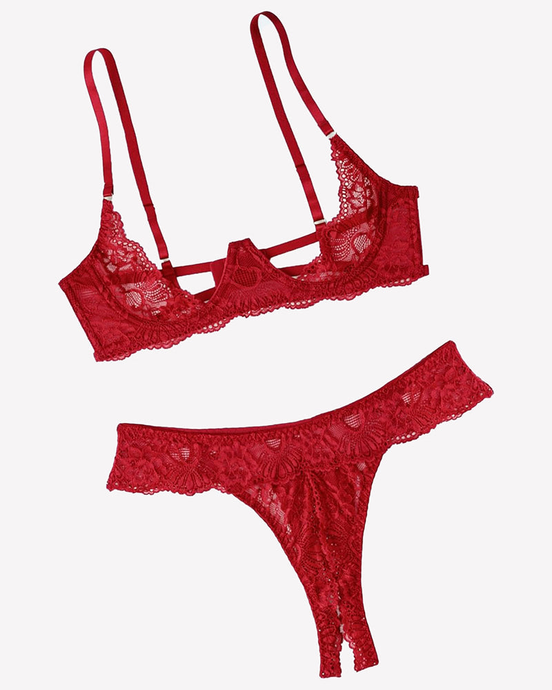 Underwire Push Up Lace Lingerie Set Bra and Panty Set