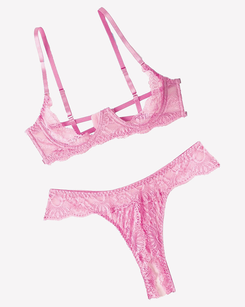 Underwire Push Up Lace Lingerie Set Bra and Panty Set