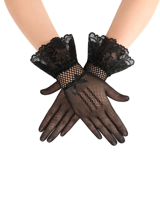 Vintage Lace Mesh Short Gloves