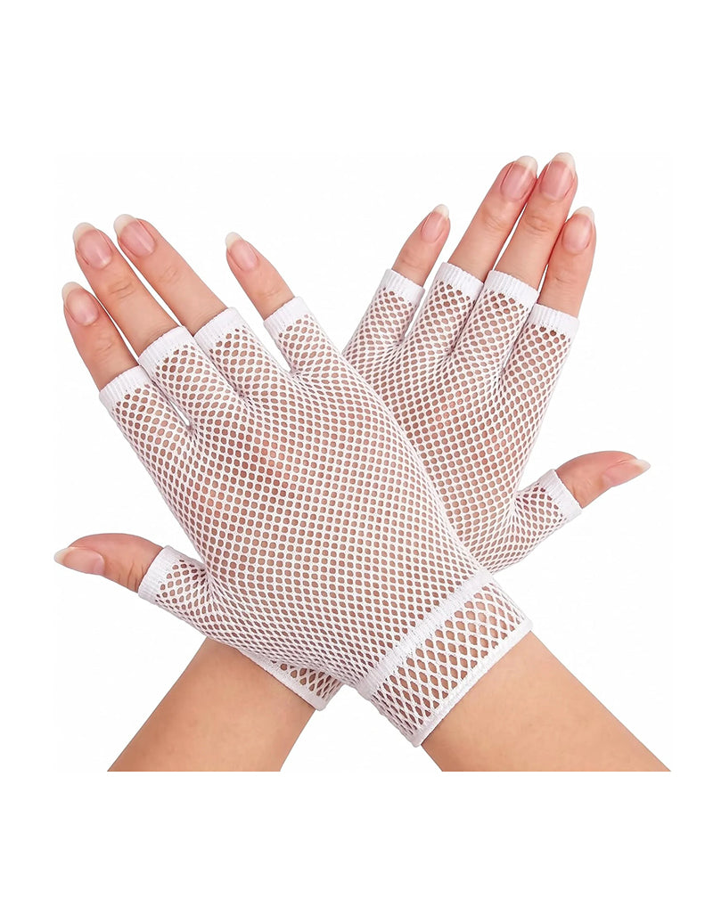 Super Short Sheer Mesh Tulle Fishnet Gloves