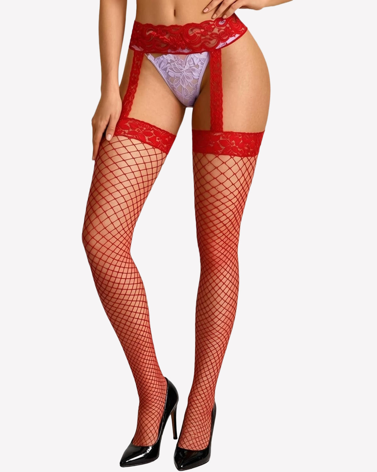 Fishnet Stockings Lace Pantyhose Thigh High Garter Stockings