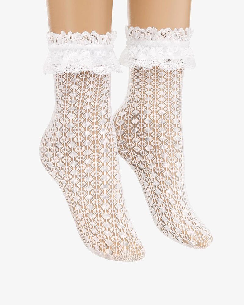 Lace Ruffle Frilly Socks Princess Lace Ankle Socks