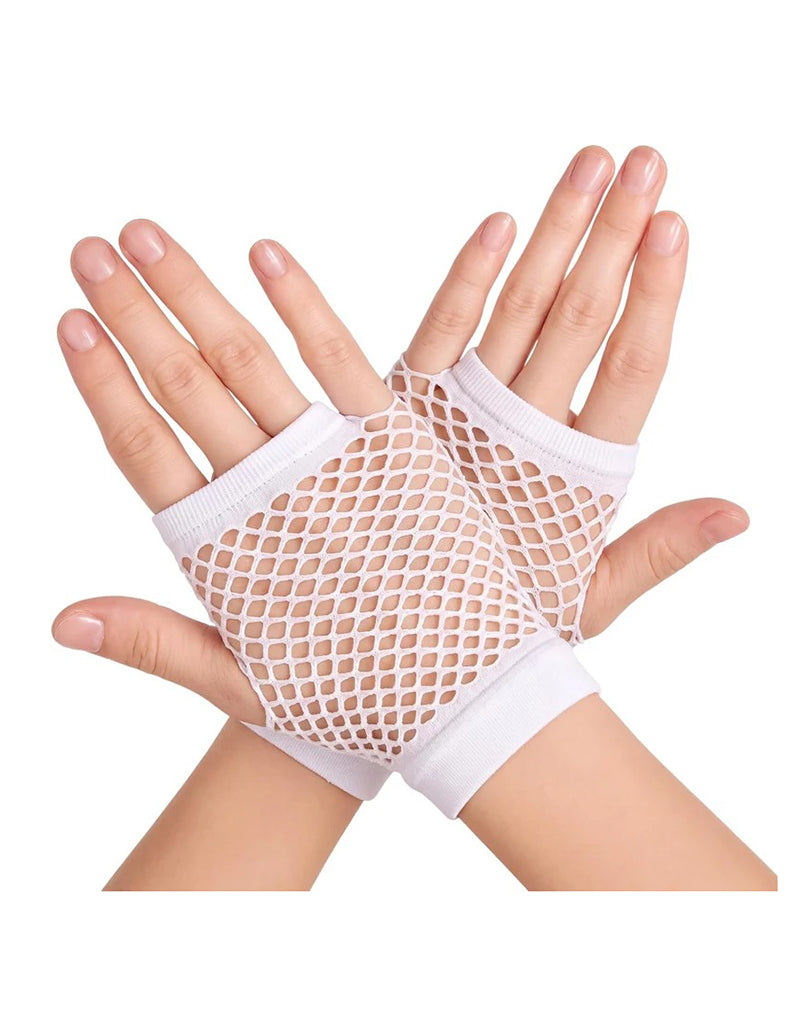 Short Fingerless Fishnet Mesh Gloves