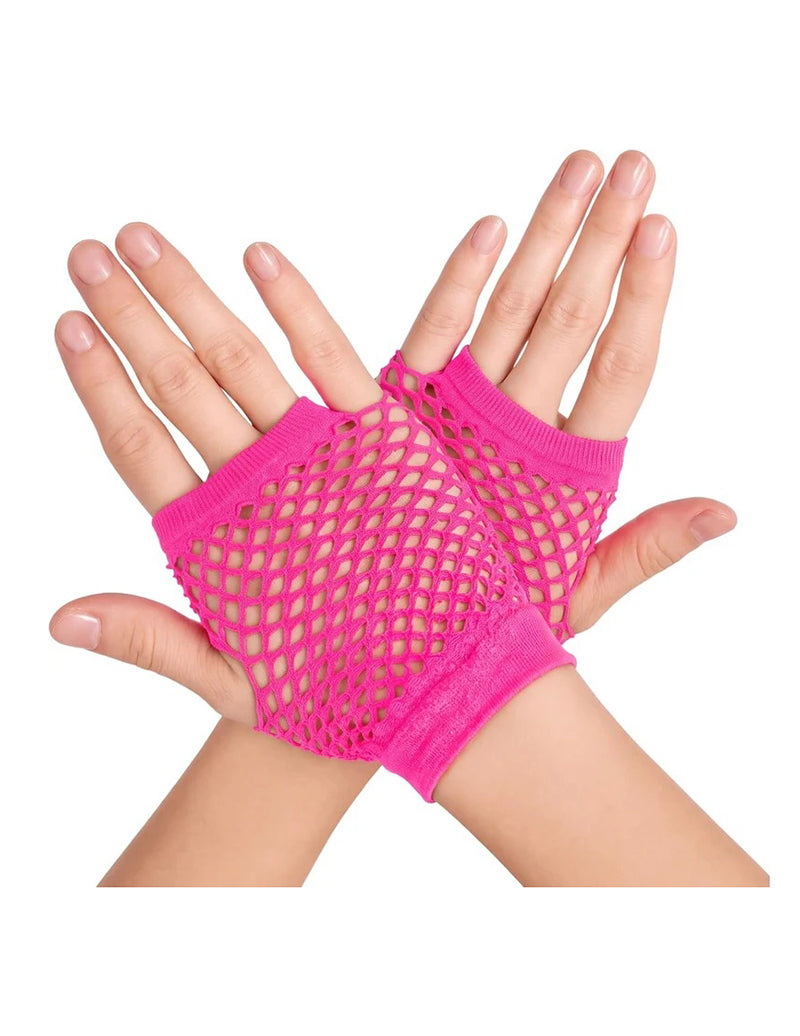 Short Fingerless Fishnet Mesh Gloves