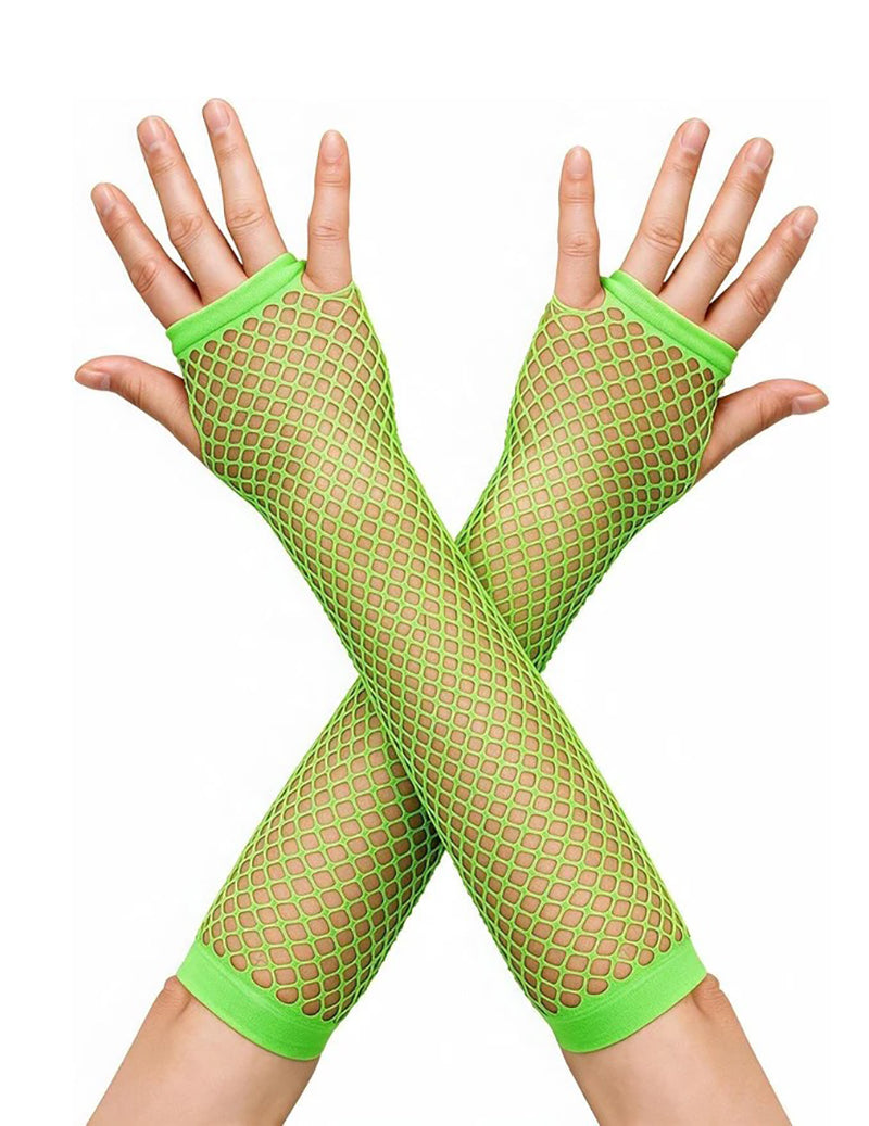 Long Fingerless Fishnet Mesh Arm Sleeve Gloves