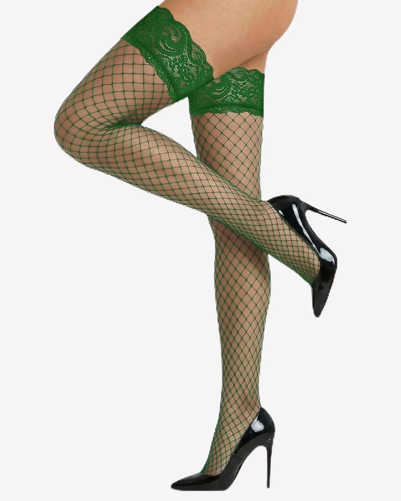 High Fishnet Stocking Lace Top Sheer Tights