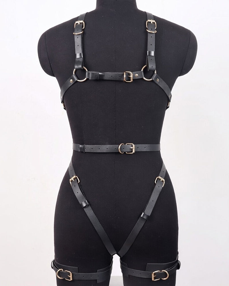 PU Leather Chain Belts Full Body Bondage
